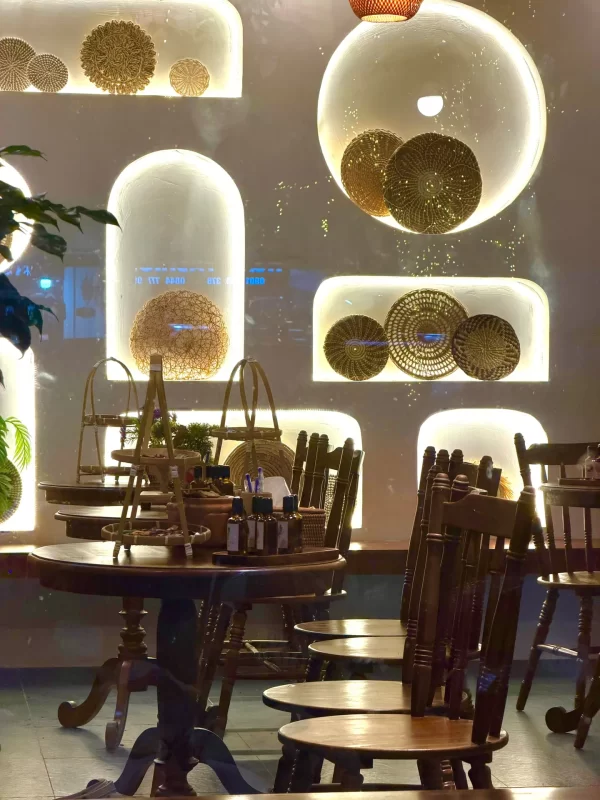 Góc trà và decor tại Lion Spa Phú Quốc