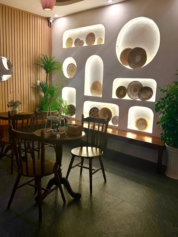 Không gian trà và decor tại Lion Spa Phú Quốc